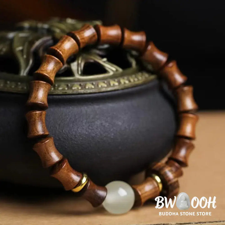 BWOOOH Ebony Green Sandalwood Black Rosewood Bamboo Peace Bracelet | spiritual healing bracelet