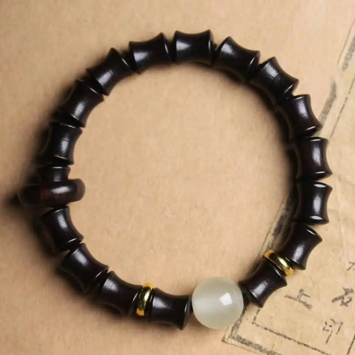BWOOOH Ebony Green Sandalwood Black Rosewood Bamboo Peace Bracelet | spiritual healing bracelet