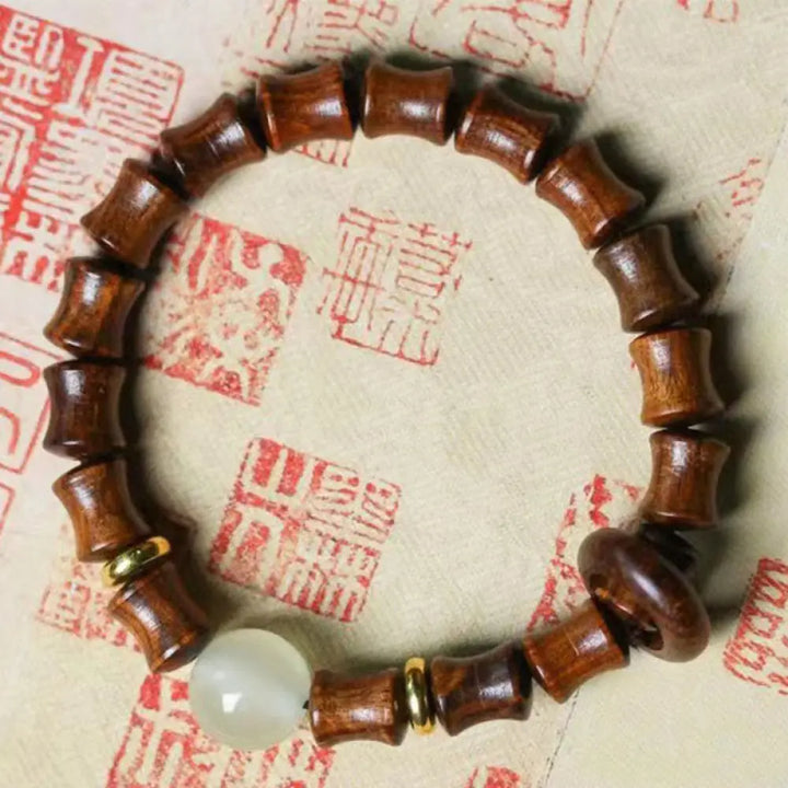BWOOOH Ebony Green Sandalwood Black Rosewood Bamboo Peace Bracelet | spiritual healing bracelet