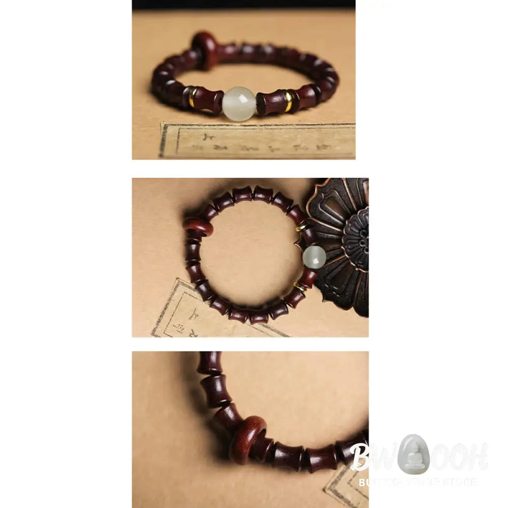 BWOOOH Ebony Green Sandalwood Black Rosewood Bamboo Peace Bracelet | spiritual healing bracelet