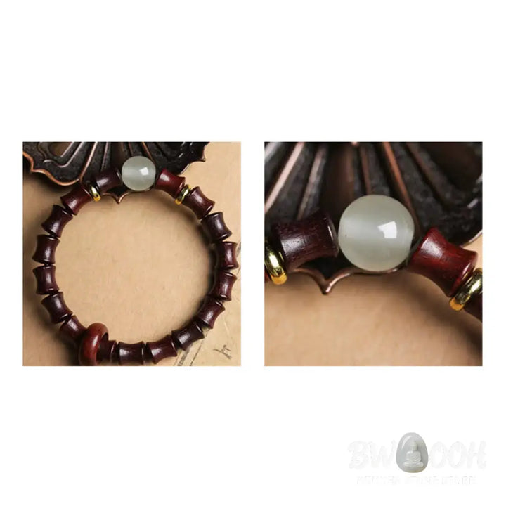 BWOOOH Ebony Green Sandalwood Black Rosewood Bamboo Peace Bracelet | spiritual healing bracelet