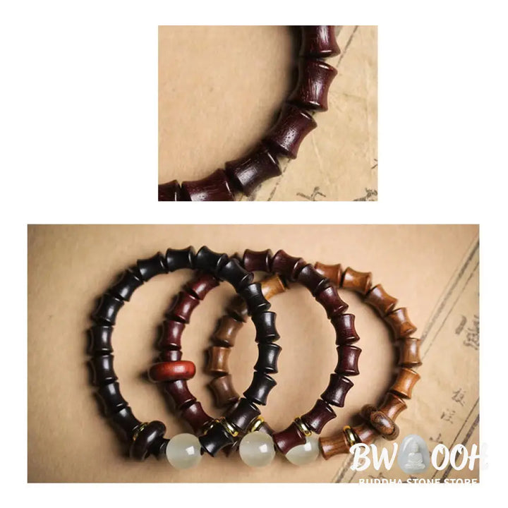 BWOOOH Ebony Green Sandalwood Black Rosewood Bamboo Peace Bracelet | spiritual healing bracelet