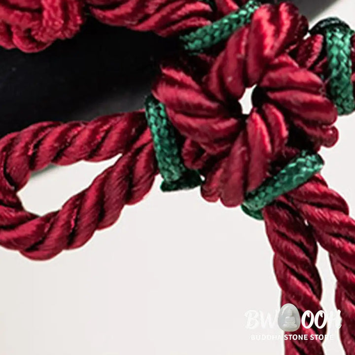 Buddha Stones Ebony Red String Chinese Knot Tassel Protection Hairpin - Ebony Hairpin - Hairpin