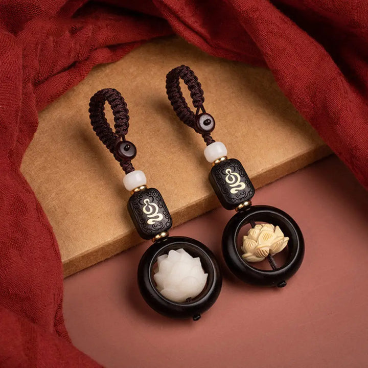 BWOOOH Ebony Wood Bodhi Seed Lotus Enlightenment Key Chai