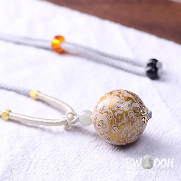 Buddha Stones Ebony Wood Colorful Lacquer Craft Bead Calm Necklace Pendant - BWOOOH - Necklaces &amp; Pendants