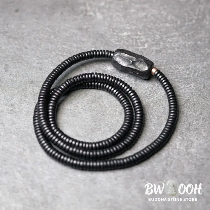 Buddha Stones Ebony Wood Copper Brass Balance Triple Wrap Bracelet - BWOOOH - Bracelet