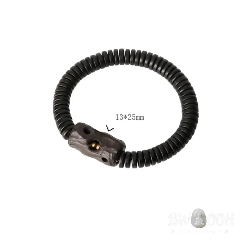 Buddha Stones Ebony Wood Copper Brass Holey Balance Bracelet - BWOOOH - Bracelet