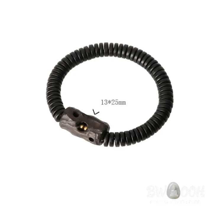 Buddha Stones Ebony Wood Copper Brass Holey Balance Bracelet - BWOOOH - Bracelet
