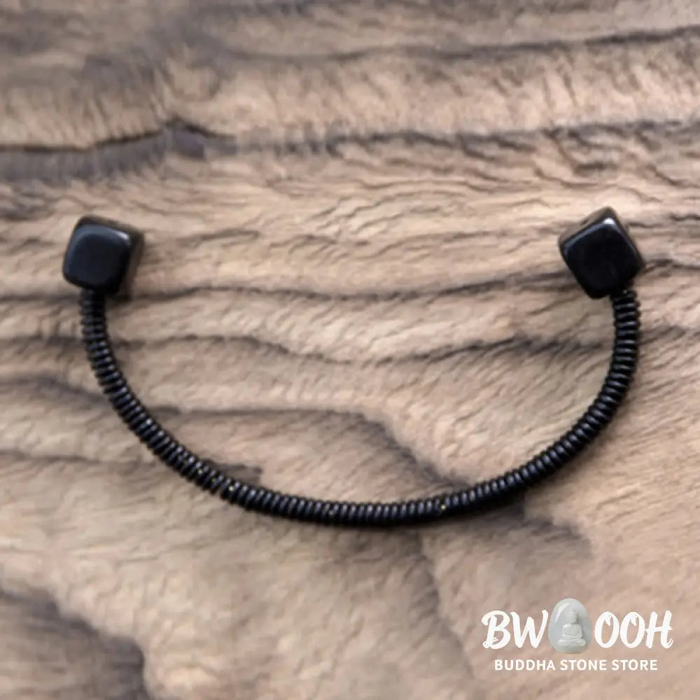 Buddha Stones Ebony Wood Green Sandalwood Cube Balance Bracelet - BWOOOH - Bracelet