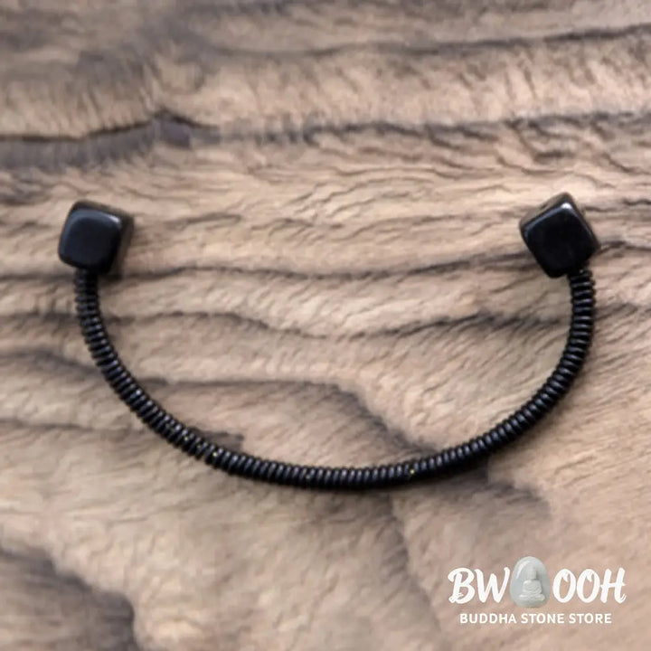 Buddha Stones Ebony Wood Green Sandalwood Cube Balance Bracelet - BWOOOH - Bracelet