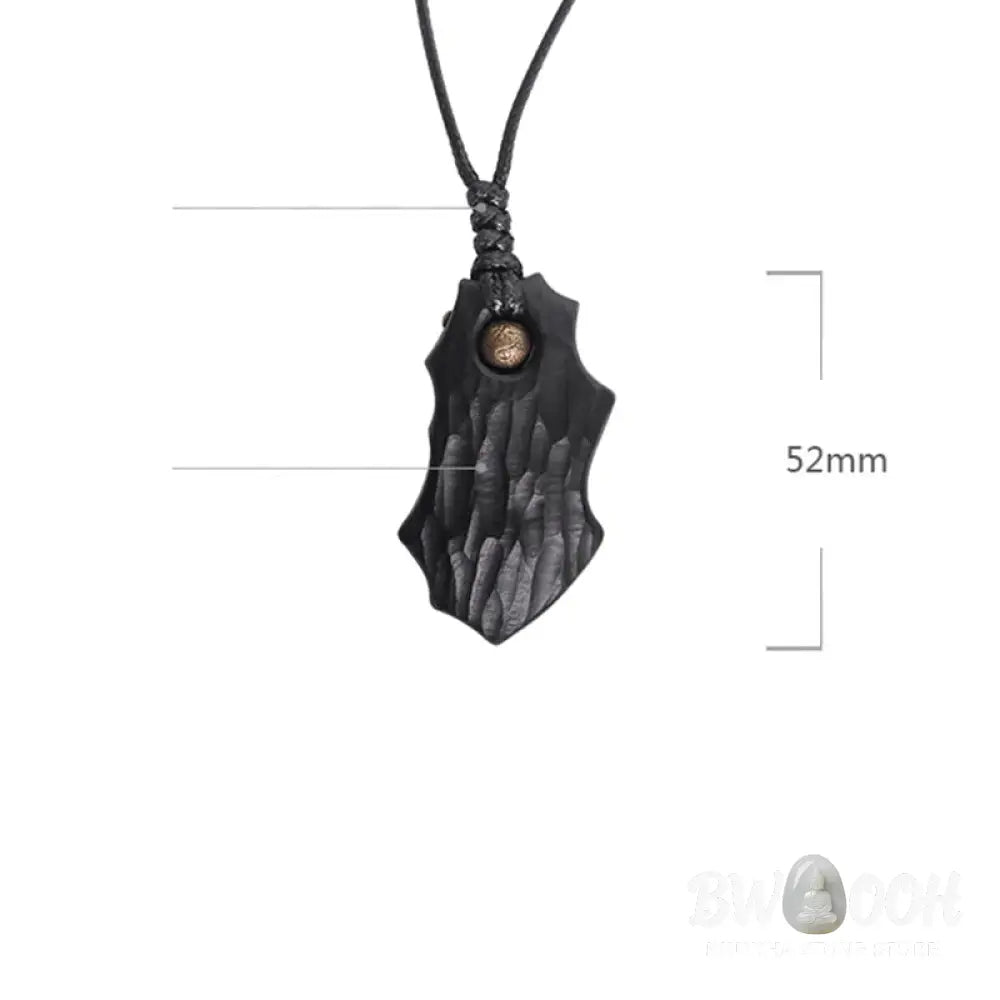 Buddha Stones Ebony Wood Irregular Shape Copper Bead Peace Calm Necklace Pendant - BWOOOH - Ebony Wood Cooper