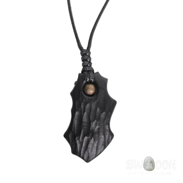 Buddha Stones Ebony Wood Irregular Shape Copper Bead Peace Calm Necklace Pendant - BWOOOH - Ebony Wood Cooper