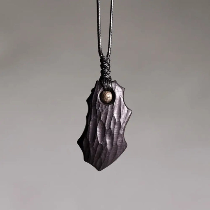 Buddha Stones Ebony Wood Irregular Shape Copper Bead Peace Calm Necklace Pendant - BWOOOH - Ebony Wood Cooper