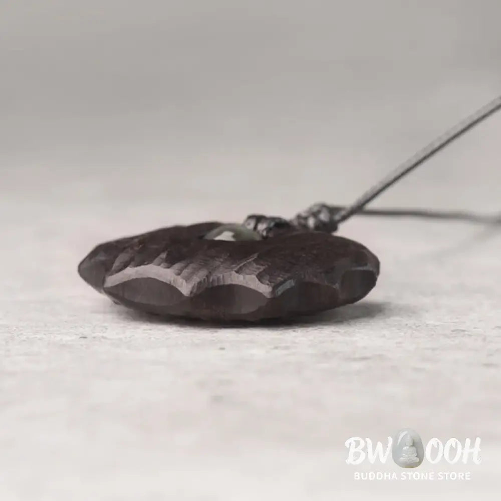 Buddha Stones Ebony Wood Obsidian Irregular Shape Peace Calm Necklace Pendant - BWOOOH - Ebony Wood Obsidian
