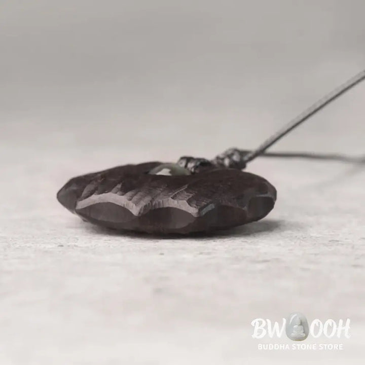Buddha Stones Ebony Wood Obsidian Irregular Shape Peace Calm Necklace Pendant - BWOOOH - Ebony Wood Obsidian