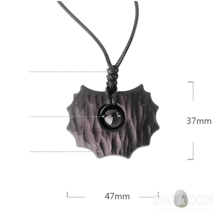 Buddha Stones Ebony Wood Obsidian Irregular Shape Peace Calm Necklace Pendant - BWOOOH - Ebony Wood Obsidian