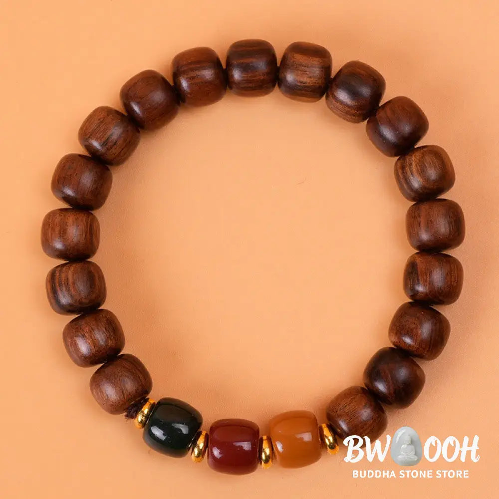 Buddha Stones Ebony Wood Rosewood Peace Balance Bracelet - BWOOOH - Bracelet