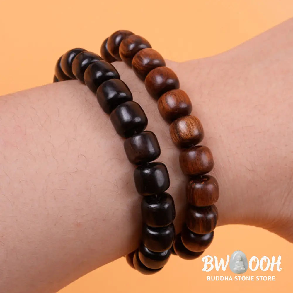 Buddha Stones Ebony Wood Rosewood Peace Balance Bracelet - BWOOOH - Bracelet