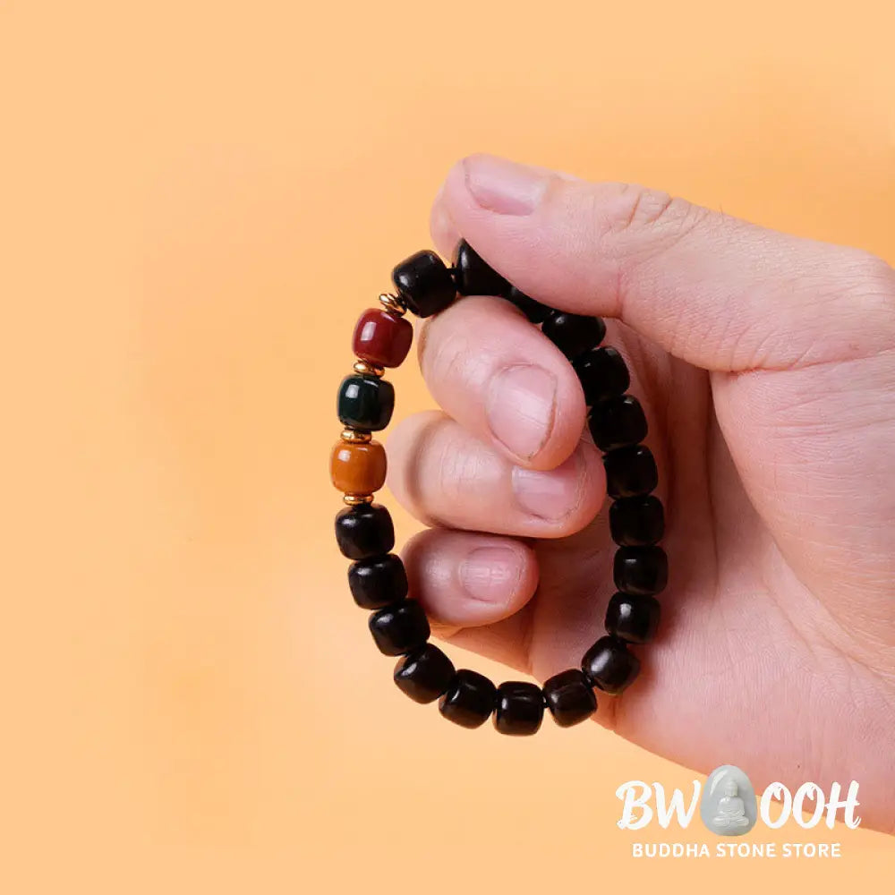 Buddha Stones Ebony Wood Rosewood Peace Balance Bracelet - BWOOOH - Bracelet