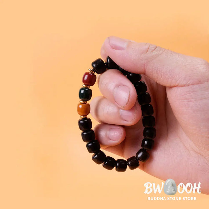 Buddha Stones Ebony Wood Rosewood Peace Balance Bracelet - BWOOOH - Bracelet