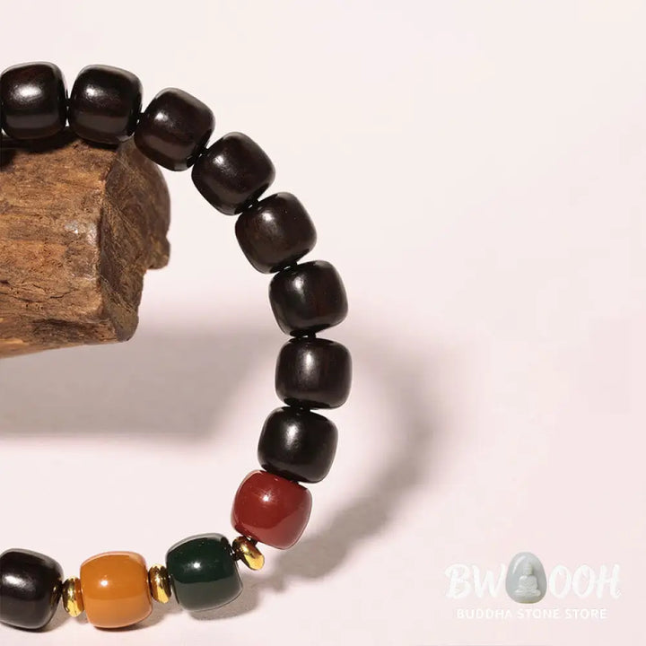Buddha Stones Ebony Wood Rosewood Peace Balance Bracelet - BWOOOH - Bracelet