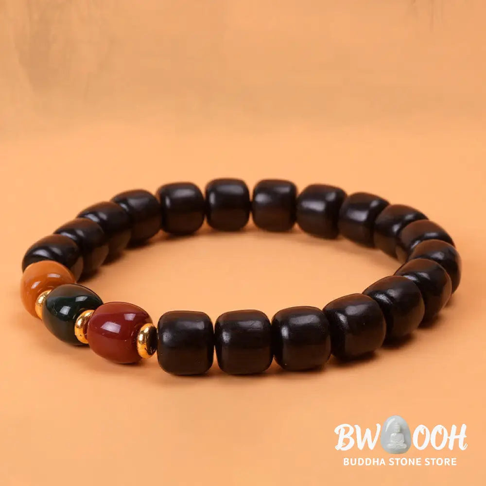 Buddha Stones Ebony Wood Rosewood Peace Balance Bracelet - BWOOOH - Bracelet