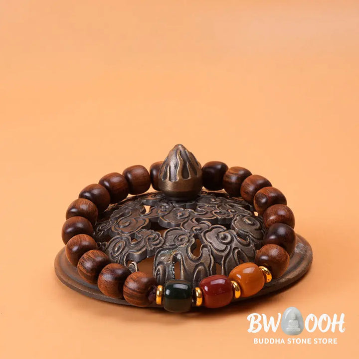 Buddha Stones Ebony Wood Rosewood Peace Balance Bracelet - BWOOOH - Bracelet