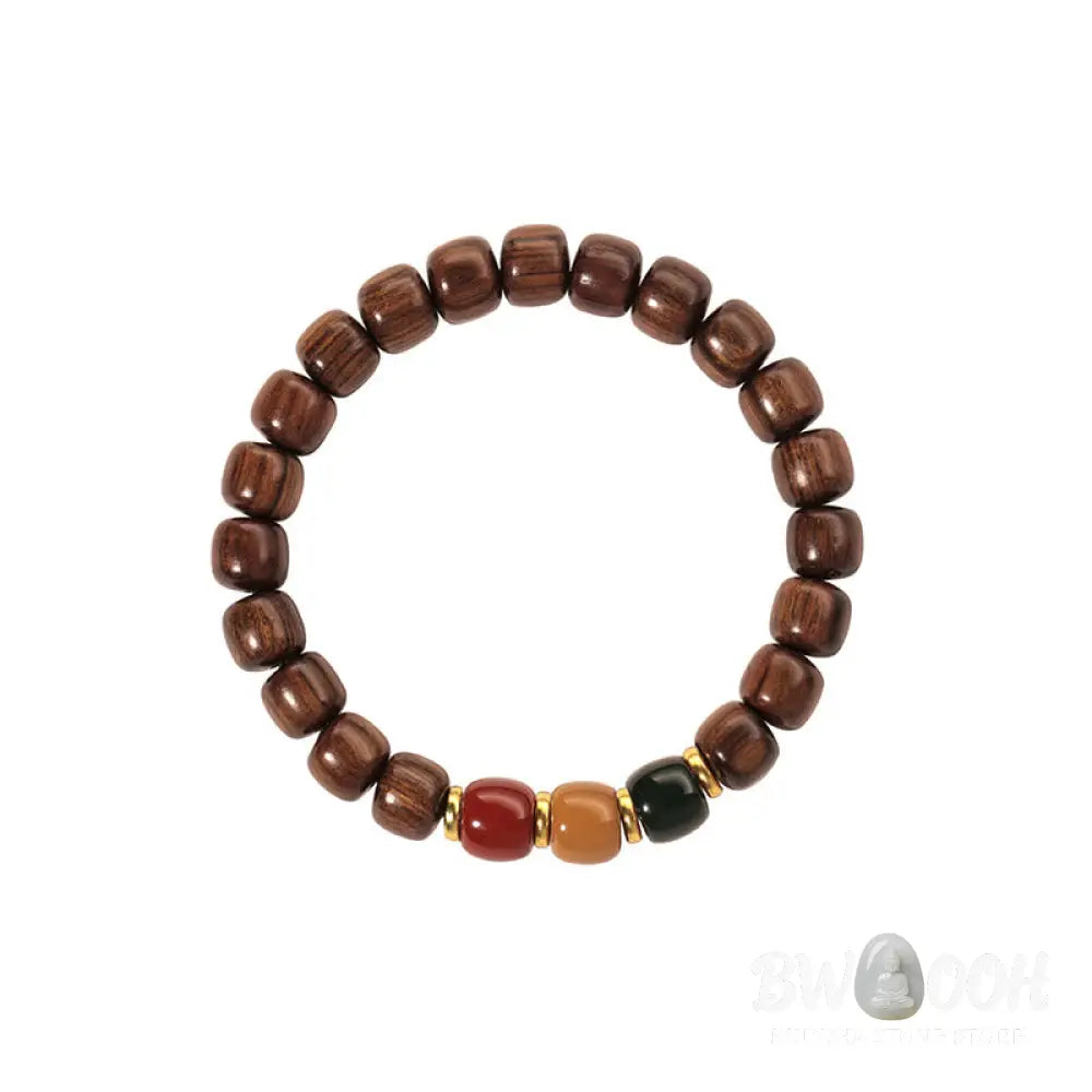 Buddha Stones Ebony Wood Rosewood Peace Balance Bracelet - BWOOOH - Bracelet