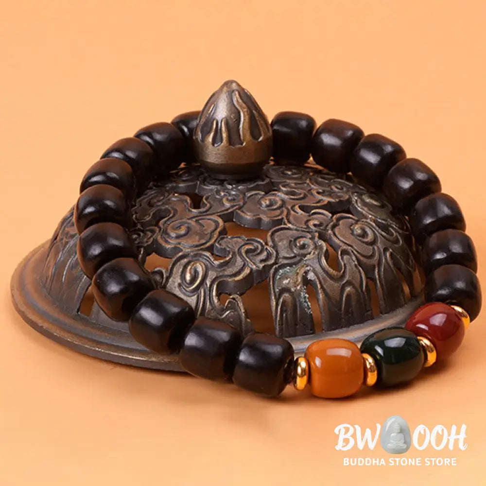 Buddha Stones Ebony Wood Rosewood Peace Balance Bracelet - BWOOOH - Bracelet