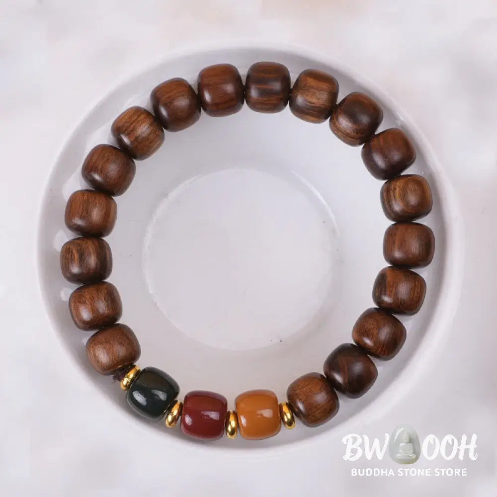 Buddha Stones Ebony Wood Rosewood Peace Balance Bracelet - BWOOOH - Bracelet