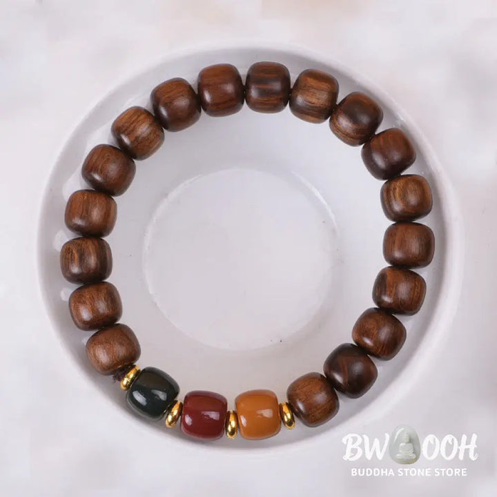 Buddha Stones Ebony Wood Rosewood Peace Balance Bracelet - BWOOOH - Bracelet