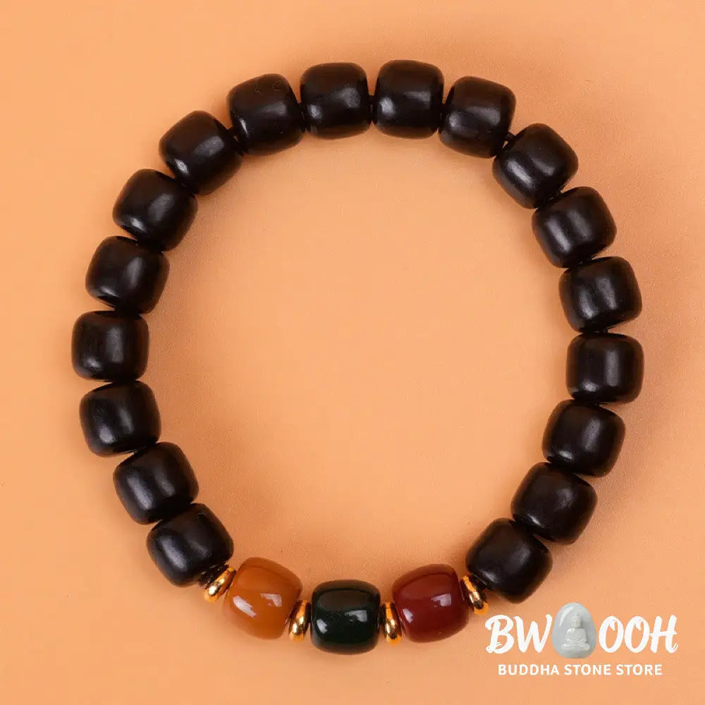 Buddha Stones Ebony Wood Rosewood Peace Balance Bracelet - BWOOOH - Bracelet