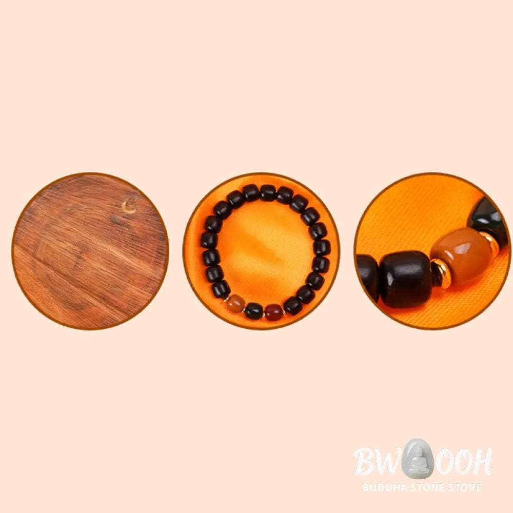 Buddha Stones Ebony Wood Rosewood Peace Balance Bracelet - BWOOOH - Bracelet