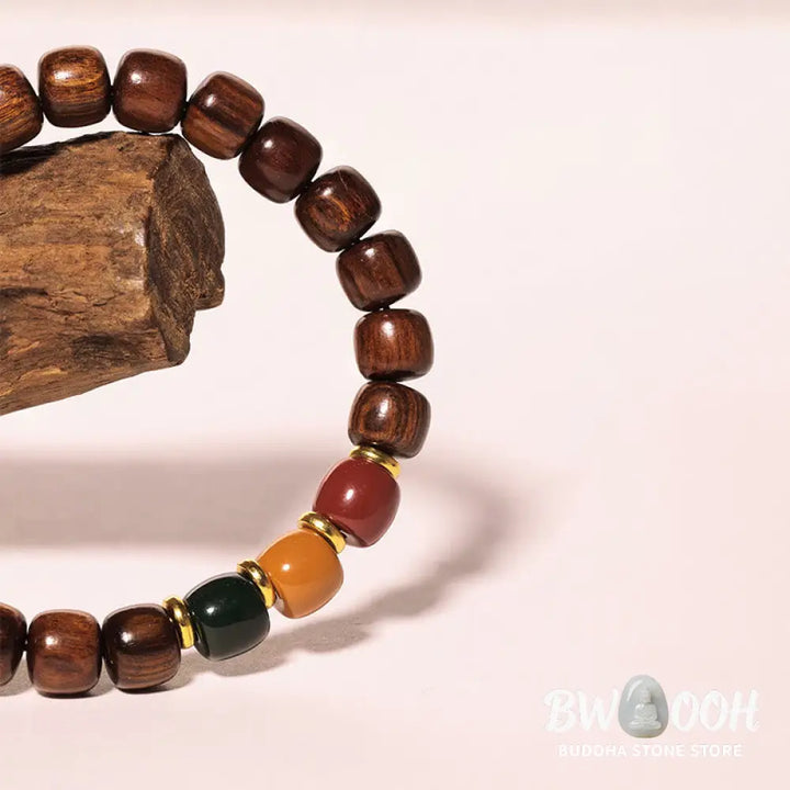 Buddha Stones Ebony Wood Rosewood Peace Balance Bracelet - BWOOOH - Bracelet