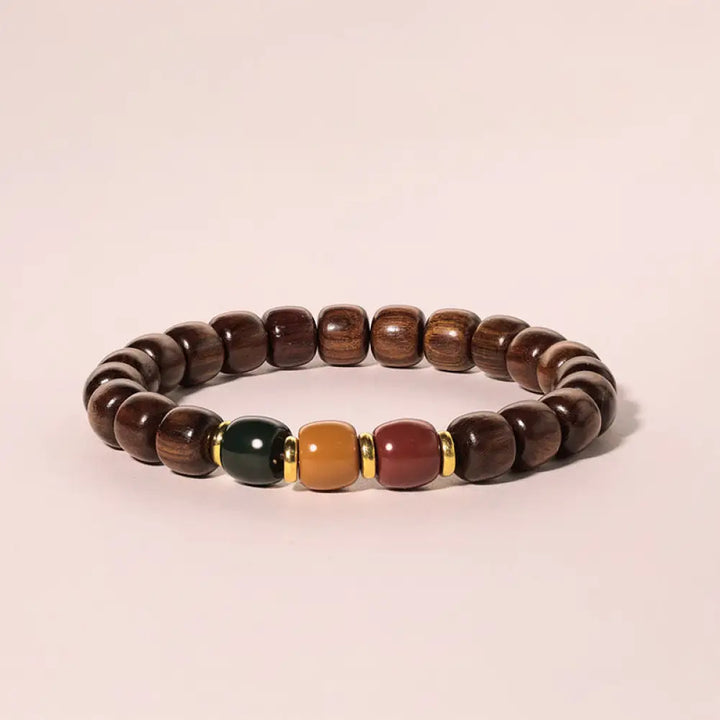 Buddha Stones Ebony Wood Rosewood Peace Balance Bracelet - BWOOOH - Rosewood(Wrist Circumference 14-17cm) - Bracelet