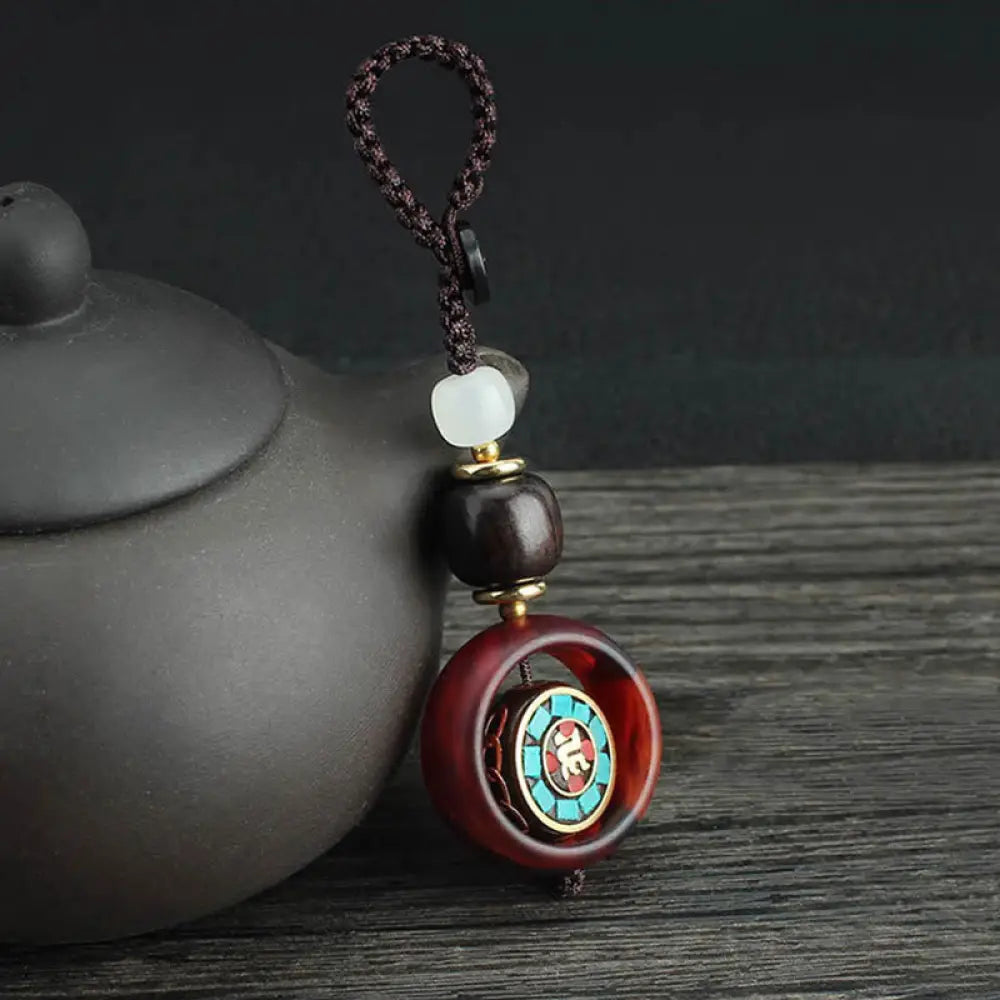 BWOOOH Ebony Wood Sanskrit Four-leaf Clover Buddha's Eye 