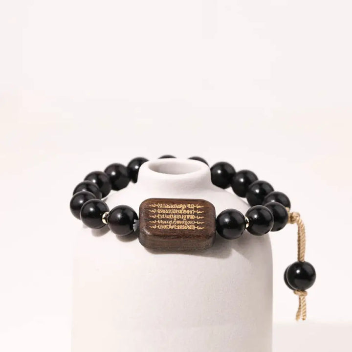 BWOOOH Ebony Wood Scripture Engraved Peace Bracelet - BWOOOH - Ebony Wood(Wrist Circumference 14-17cm) - Bracelet