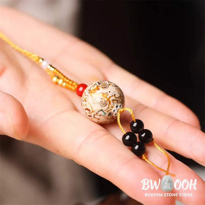 Buddha Stones Ebony Wood Venus Aurora Bead Lacquer Craft Peace Necklace Pendant - BWOOOH - Necklaces &amp; Pendants