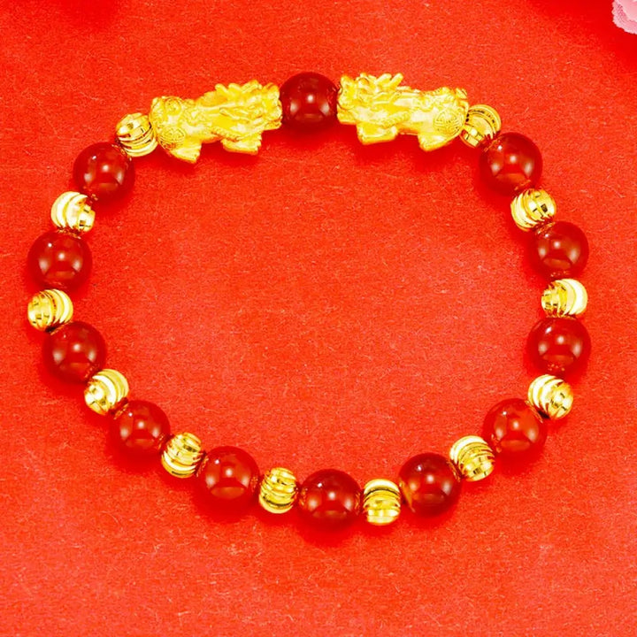 BWOOOH Electroplating Golden Double Pixiu Wealth Bracelet - 1 - Bracelet