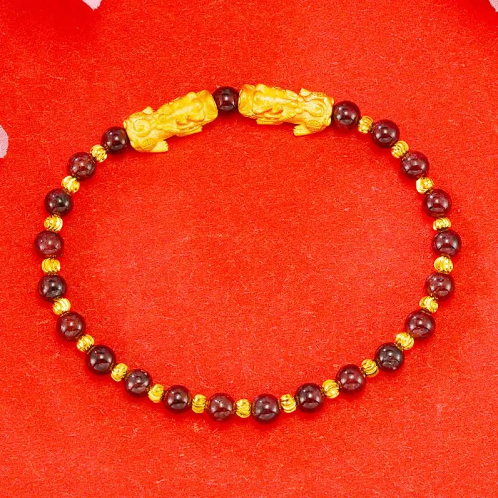 BWOOOH Electroplating Golden Double Pixiu Wealth Bracelet - 1 - Bracelet