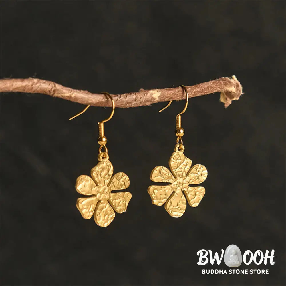 Buddha Stones Elegant Titanium Steel Balance Hammer Marks Earrings - Earrings