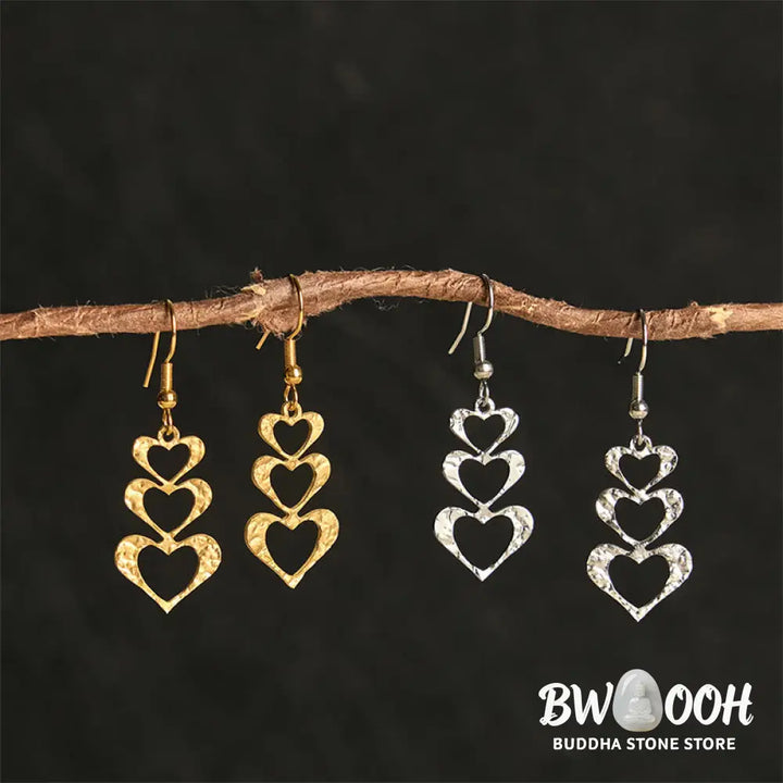 Buddha Stones Elegant Titanium Steel Balance Hammer Marks Earrings - Earrings
