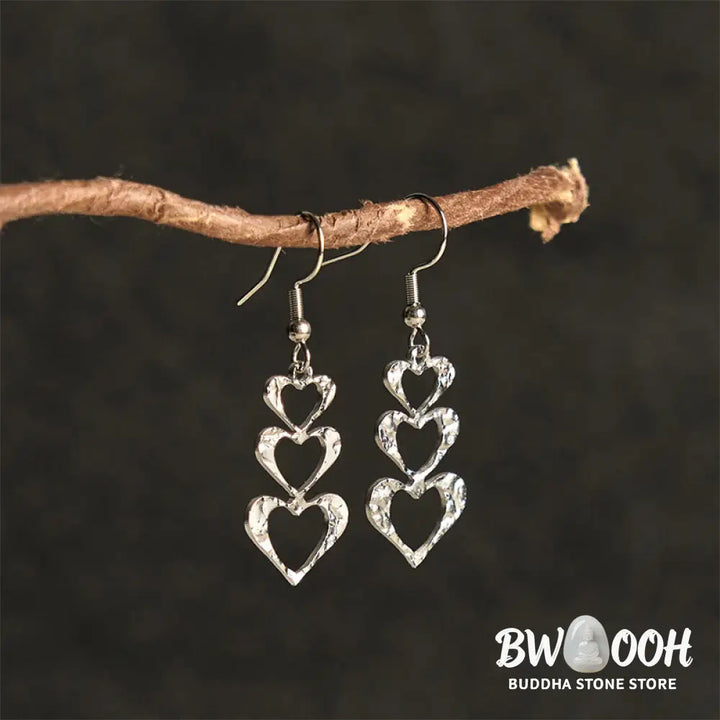 Buddha Stones Elegant Titanium Steel Balance Hammer Marks Earrings - Earrings