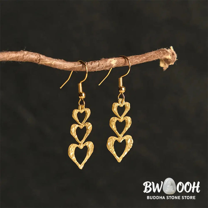 Buddha Stones Elegant Titanium Steel Balance Hammer Marks Earrings - Earrings