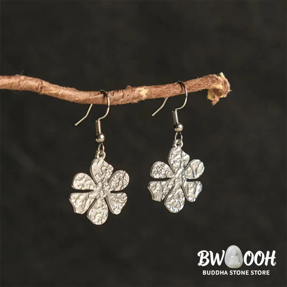 Buddha Stones Elegant Titanium Steel Balance Hammer Marks Earrings - Earrings