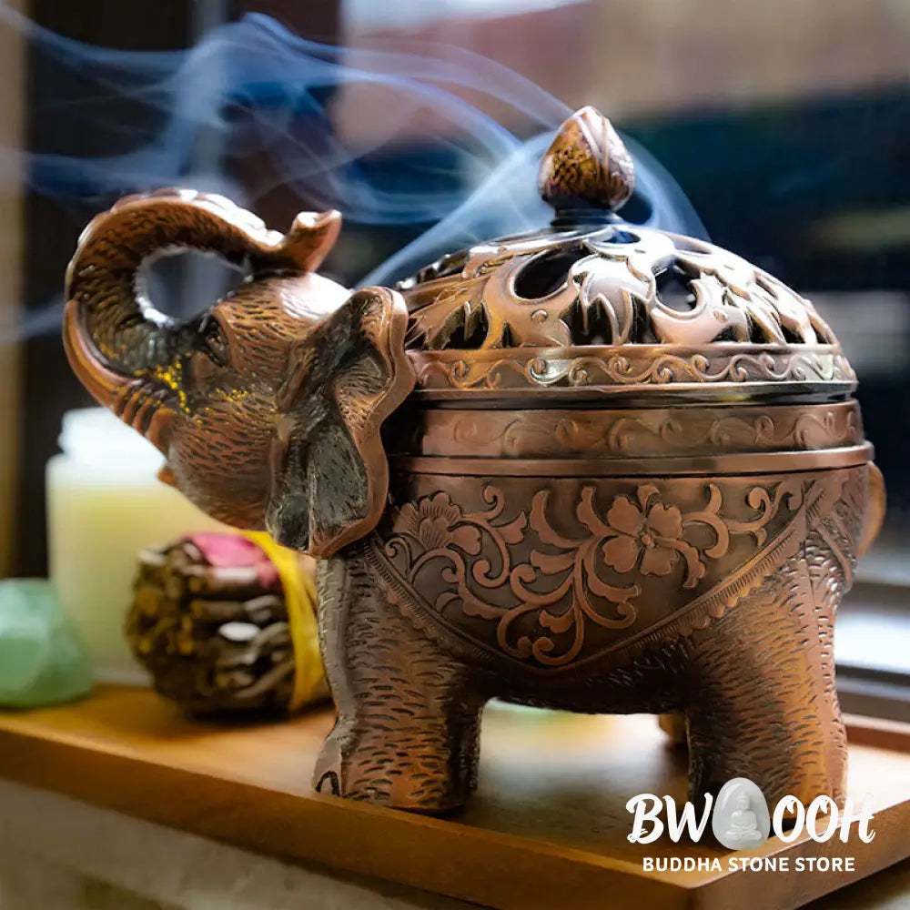 BWOOOH Elephant Alloy Incense Holder Home Decoration Incense Burner - Incense Burner