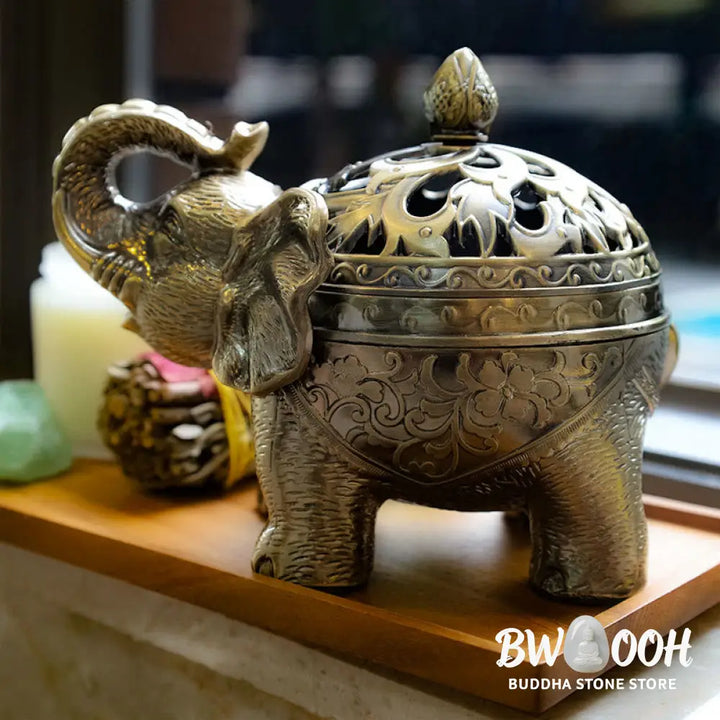 BWOOOH Elephant Alloy Incense Holder Home Decoration Incense Burner - Incense Burner