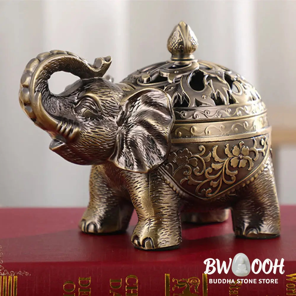 BWOOOH Elephant Alloy Incense Holder Home Decoration Incense Burner - Incense Burner