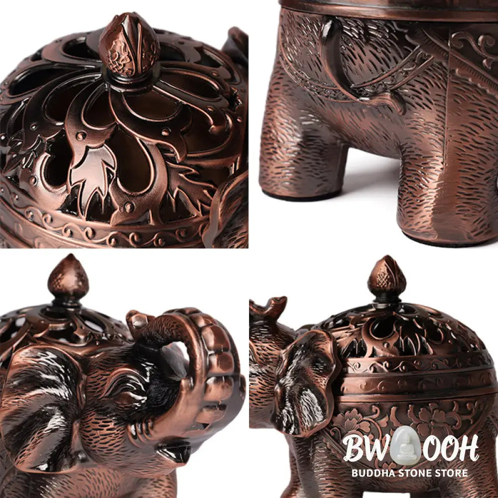 BWOOOH Elephant Alloy Incense Holder Home Decoration Incense Burner - Incense Burner