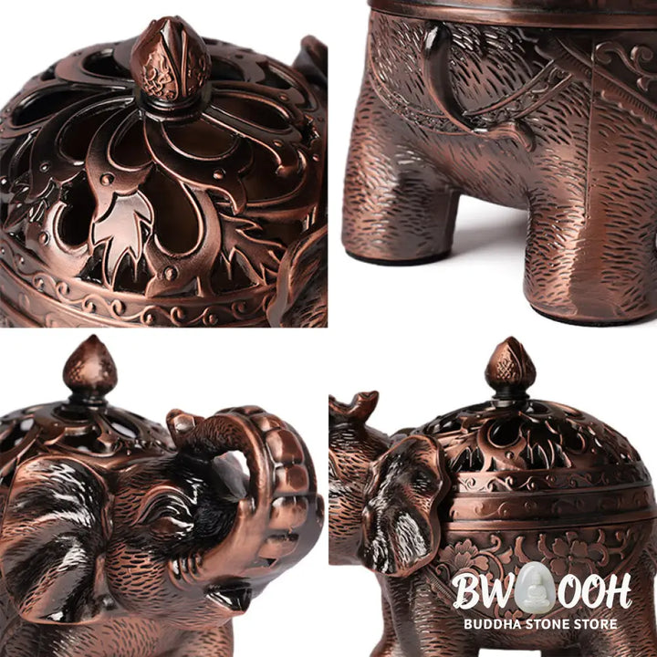 BWOOOH Elephant Alloy Incense Holder Home Decoration Incense Burner - Incense Burner